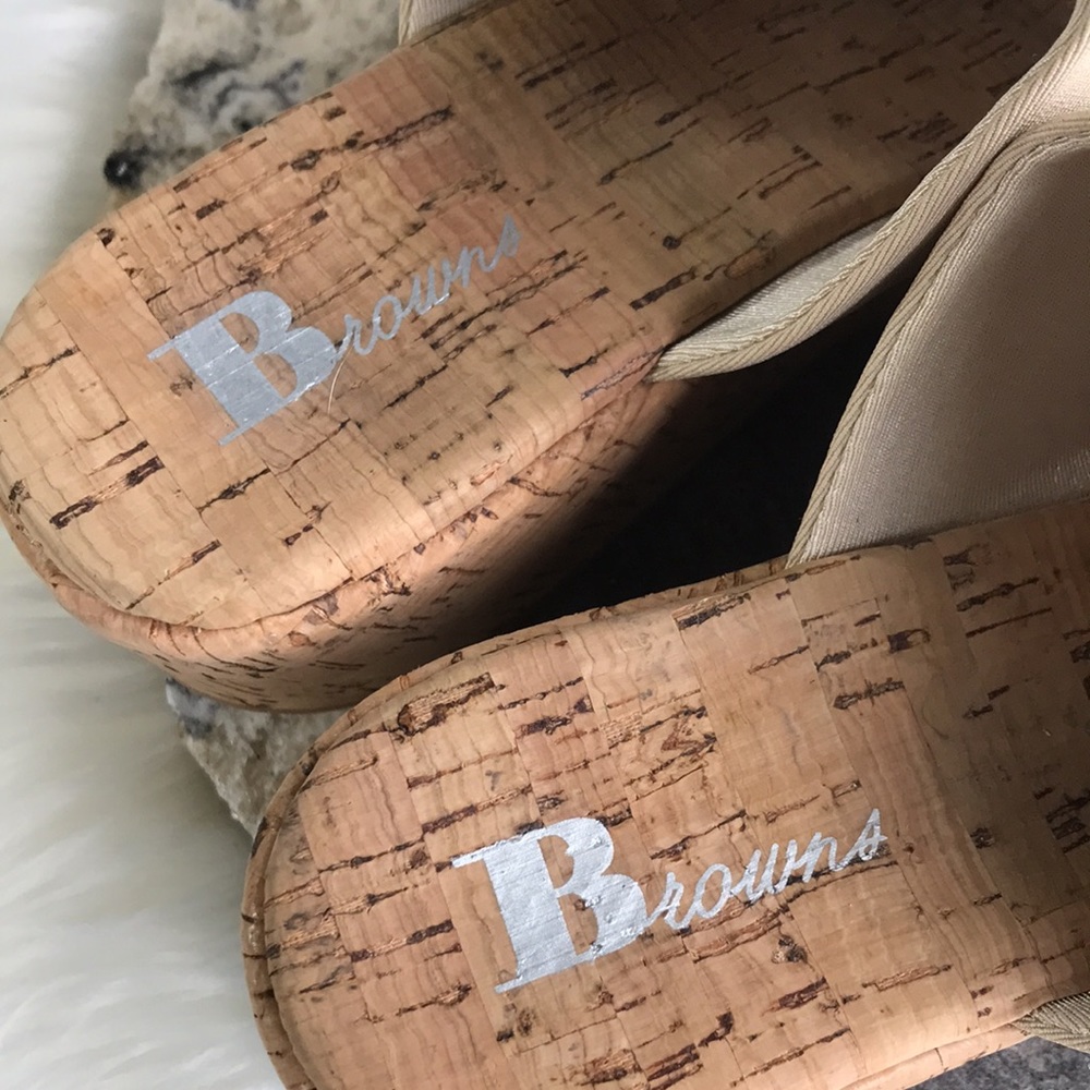 Browns Cork Wedge Sandals Tan. Good condition - Picture 5 of 9
